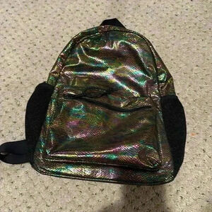 Holographic Snakeskin Mini Backpack